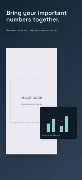 Data Lens analytics dashboard screenshot template: five slides, ink navy, aqua and muted lilac chart series.