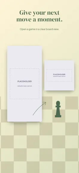 Move Ahead chess strategy screenshot template: five slides, cream and forest with refined board geometry.