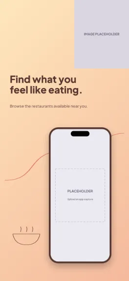 At Your Table food drink screenshot template: five slides, warm tomato and cream.