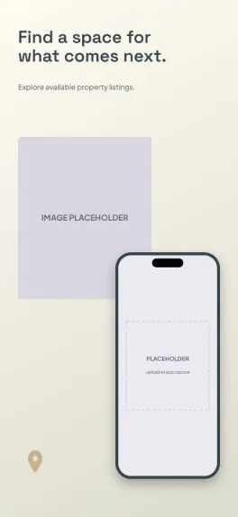 Place & Space lifestyle screenshot template: five slides, architectural white, sandstone and slate.