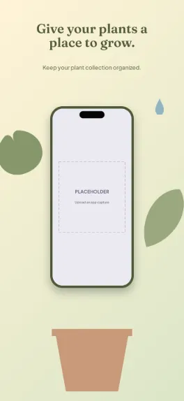 Green Corner plant care screenshot template: five slides, botanical cream, olive and terracotta.