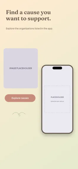 Give Together volunteering donations screenshot template: five slides, warm coral, cream and muted green.